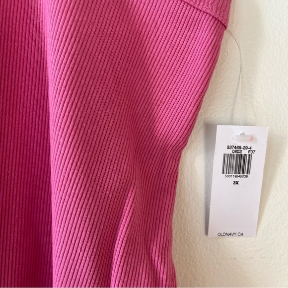 Old Navy Ribbed Tank Top Plus Size 3x Pink Sleeveless Scoop Neck Basic Stretchy - Picture 3 of 15